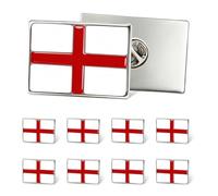 10 Pack England Flag Lapel Pins, Rectangular St. George Cross Enamel Badges with Gold Trim for English National Day, Patriotic Celebrations, Office, Suit Jacket, Backpack, or Hat Decorations