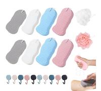10-Pack Exfoliating Bath Sponge- 8 Exfoliating Sponge for Body,2 Shower Puff,Super Soft,Doubled Sided,Gentle Exfoliation,Reusable,for Face & Body Skin,for Adults and Children,with 10 Hooks