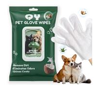10 Pack Extra Thick Pet Grooming Mitts Rinse-Free Dog Shampoo Gloves for Body Face & Paw Alcohol-Free Hypoallergenic Waterless Wash Wipes with Aloe & Coconut, Heavy Duty No-Rinse for Cats & Dogs