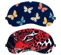 10 Pack Eye Mask for Side Sleeper, Red Leopard Sleeping Mask, Sleep Eye Mask, Soft Eye Shade Cover for Travel. Nap, Plane.Travel, Light Blocking