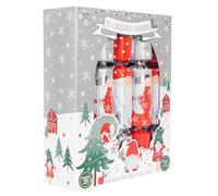 Harvey & Mason Set Of 10 Christmas Crackers Festive Gonks Red And Silver Festive Table Décor
