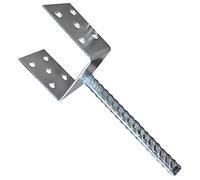 10 Pack Fence Post Brackets, U-Type Pergola Post Support, 4x4 Concrete In | Galvanised Steel Spike Anchor, 4mm Thick Heavy Duty, 100x100x60mm, 6 Pre-Drilled Holes, for Wooden Posts Fencing Decking
