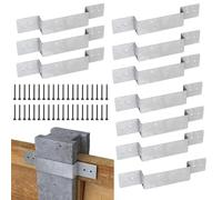 10 Pack Fence Post Security Brackets, Galvanised Steel Panel Brackets Suitable for 100mm/4 Concrete or Wooden Posts, Anti Rattle Post Clips (Check Sizing Before Ordering)