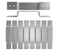 10 Pack Fence Post Security Brackets, Galvanised Steel Panel Brackets Suitable for Concrete or Wooden Posts, Fits 120mm x 25mm Posts - Anti Rattle & Banging