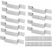 10 Pack Fence Post Security Brackets, Galvanised Steel Panel Brackets Suitable for Concrete or Wooden Posts, Fits 4” Posts Includes Fixing Screws, Anti Rattle Post Clips, Galvanised Anti Corrosion