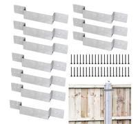 10 Pack Fence Post Security Brackets, Galvanised Steel Panel Brackets with Fixing Screws, Heavy Duty Fence Post Stabilizer Kit, Anti Rattle Post Clips, for Concrete or Wooden Posts