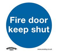 10-Pack Fire Door Keep Shut Safety Signs - Rigid Plastic 80X80mm