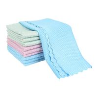 10 Pack Fish Scale Microfibre Cloths for Cleaning, Lint Free Glass Wipes