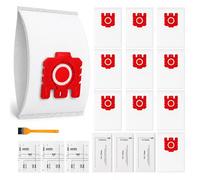 10 Pack FJM 3D Efficiency Dust Bags for Miele Hoover Vacuum Cleaners-Fits for Complete C1,Compact C1 C2,S4 S6 S24 S256i S290 S299 S300i S399 S500 S578 S700 S799 Series & 9917710 10123220