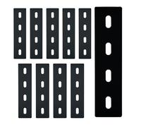 10 Pack Flat Straight Metal Braces，6" x1½ Black Flat Mending Plates for Farmhouse Woodworking，Heavy Duty Flat Repair Plates Bracket Strap Fixing Bracket Connector for Furniture Shelf ，Thickness 4mm