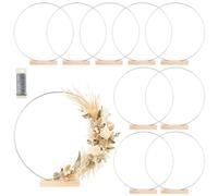 10 Pack Floral Hoop with Holders and 38-Yard Paddle Wire 18 in Metal Rings for DIY Centerpiece Table Decorations Crafts Macrame Rings Hoop Wreath Dream Catcher Rings Wedding Christmas Wreaths, Silver