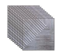 10 Pack Fluted Line Effect 3D Wall Panels, 30x30cm/12"x12" PVC Sound Proofing Panels Self-Adhesive Wallpaper For Ceiling Door Wall Decoration Wall Covering, Thickness 0.22" (Gray)