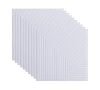 10 Pack Fluted Line Effect 3D Wall Panels, 30x30cm/12"x12" PVC Sound Proofing Panels Self-Adhesive Wallpaper For Ceiling Door Wall Decoration Wall Covering, Thickness 0.22" (White)