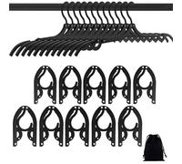 10 Pack Foldable Travel Hangers, Compact Folding Hangers Plastic for Traveler Families, Space Saving Clothes Hangers Plastic for Hotel Camping, Home Essentials Durable Plastic Hangers with Storage Bag