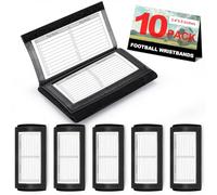 10 Pack Football Wristbands，Elastic Cotton Sports Football Arm Bands ，Wristbands for Play Signs with 3 PVC Compartments, Baseball and Tennis Protect Wrist Bands (3.4 x 5.5 inches)