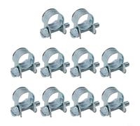 10 Pack for mini Hose Clamps 8-20mm Adjustable Carbon Steel Fuel Line Clips for Radiator Petrol Pipe Garden Water Tube(12mm-14mm)