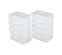 10 Pack for mini Plastic Storage Boxes Transparent Pill Organiser Cases for Jewellery Beads Screws Fishing Tackle Hooks DIY Electronics Cosmetics Samples
