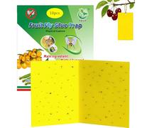10 Pack Fruit Fly Trap, Efficient Trapping of Fruit Fly Sticky Board, 8.46x7.57in Waterproof Double-Sided Yellow Sticky Traps, for Capturing Insects, Mosquitoes, and Flies in Indoor and Outdoor Plants