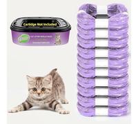 10 Pack G-enie Cat Litter Refill Bags, Scented Disposal Cassettes Replacement Compatible With G-enie (Purple, No Cartridge)
