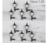 10 Pack G Scale Model Railway Led Lampposts 1:25 Scale White Light Street Lamps 3v Pre Wired Plastic Garden Lights For Train Layout Scenery Building Accessories