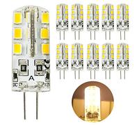 10 Pack G4 LED Bulbs 3W Warm White - Upgraded Version of Electrolytic Capacitor - 3W LED Equivalent 25W Halogen Bulb, DC 12V