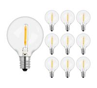 10 Pack G40 1W LED Bulbs Outdoor 220V, Edison E12 Screw Base, Warm White 2700K, Globe Waterproof Energy Saving Replacement Bulbs, for Festoon Lights, Party, Garden, String Lights, Patio Decoration