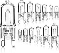10 Pack G9 Halogen Bulbs | 28W 230V | Clear 2-Pin Capsule Lamps, Warm White, Dimmable, No Flicker - Oven & Home Lighting by Aspire UK