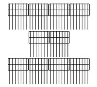 10 Pack Garden Fence Panels - No Digging Animal Barrier with 1.5" Gap, Black Metal Dog & Rabbit Proof Decorative Outdoor Fence for Landscape, Patio - 10ft Long x 13in Tall.