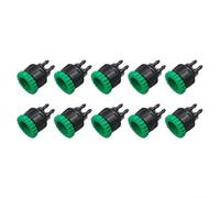 10 Pack Garden Hose Connector Set, Adjustable Water Diverter and Fittings for 4/7mm Tubing, Leak-Proof Plastic Irrigation Accessories for Yard Watering, Green and Black
