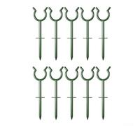 10-Pack Garden Hose Guide Supports for Flexible & Soaker Hoses - ABS Hose Holders with Dual-Prong Design to Prevent Kinks and Tangles in Outdoor Gardens