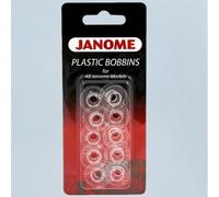 10 Pack Genuine Janome Plastic Bobbins, Replacement Sewing Bobbins Part #200122614#200122647#200122717, Compatible with All Top Load & Front Load Janome & Necchi Sewing Machine Models
