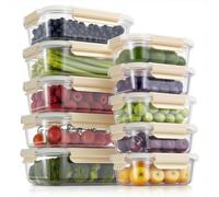 10 Pack Glass Meal Prep Containers, Food Storage Containers with Lids Airtight, Glass Storage Container Set with Lid for Food, Bpa-free, Leak-proof, Microwave Oven Freezer Dishwasher Safe creamy white