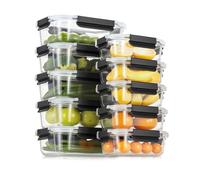 10 Pack Glass Meal Prep Containers, Glass Food Storage Containers with Lids Airtight, Glass Storage Container Set with Lid for Food, Bpa-free, Leak-proof, Microwave Oven Freezer Dishwasher Safe black