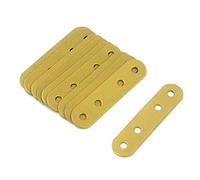 10-Pack Gold Straight Braces 2.95" x 0.71" Flat Straight Brace Brackets Iron Mending Plate Connector Joining Bracket with Screws