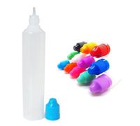 10 Pack Gorilla Chubby Unicorn LDPE Bottles With Leak-proof Childproof Tampering Caps,Easy to Squeeze Dropper Bottle Dispenser for Liquids Mixing DIY,Caps in Random Color (White,30ml Long Style)