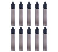 10 Pack Gorilla Chubby Unicorn PET V3 Bottles With Leak-proof Childproof Tampering Caps,Squeeze Dropper Bottle Dispenser for Liquids Mixing DIY (Transparent Black,30ml Thin and Long Style)