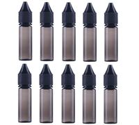 10 Pack Gorilla Chubby Unicorn PET V3 Bottles With Leak-proof Childproof Tampering Caps,Squeeze Dropper Bottle Dispenser for Liquids Mixing DIY (Transparent Black,15ml)