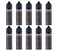 10 Pack Gorilla Chubby Unicorn PET V3 Bottles With Leak-proof Childproof Tampering Caps,Squeeze Dropper Bottle Dispenser for Liquids Mixing DIY (Transparent Black,50ml)