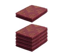 10 Pack Green Abrasive Pads Heavy Duty Scourer for Kitchen Pots Cleaning and Polishing Stainless Steel Surfaces with Fiber Mesh