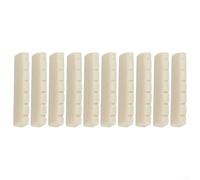 10-Pack Guitar String Nut for Electric Guitars43 mm × 6 mm × 8.4 mm Plastic Saddle Replacement, Pre-Slotted, DIY Luthier Bridge Part Compatible(White)