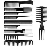 10 Pack Hair Combs Set - Anti Static Coarse Fine Toothed Tail Teasing Waves Pick Combs for Professional Hairdressing, Barbers & Salon