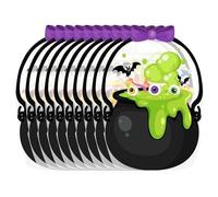 10 Pack Halloween Pumpkin Bag - Trick or Treat Candy Holders | Reusable Pp Party Bags with Handle - Kids Halloween Party Favour Gift Bags for Treats, Sweets, Classroom & Holiday Decorations