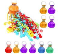 10 Pack Hand Throw Streamers,Rainbow Hand Throw Crepe Paper Streamers for Party.Colorful Streamers Poppers with 30 Streamer Ribbons,Hand-Throw Streamers No Mess Confetti for Birthday Wedding