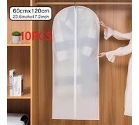 10 Pack Hanging Garment Bags 60X120Cm - Dust & Moth Proof Suit Dress Coat Covers