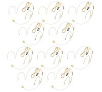 10 Pack Headset/Headworn Microphone Double Over Ear Earset Micophone for Singing Hands-Free Head Hanging Condenser Omnidirectional Mic for Shure,4 Pin Mini XLR,1.5M Cable,Windscreen