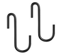 10 Pack Heavy Duty S Hooks Black S Shaped Hooks Hanging Hangers Hooks for Kitchen, Bathroom, Bedroom and Office: Pan, Pot, Coat, Bag, Plants(10 Pack/Black/Small)