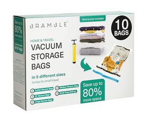 10 Pack Heavy Duty Vacuum Storage Bags Set with Pump, Compression Bags for Duvets, Clothes, Blankets