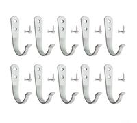 10 Pack Heavy Duty Wall Hooks Coat Hanger For Bathroom Kitchen Garage Closet Towel Backpack Tool Storage Organizer With Screws And Anchors Rust Resistant Finish Holds 40 Lbs Each Unit(white)