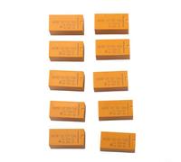 10-Pack HK19F DC 12V General Purpose PCB for Relay, 8-Pin DPDT, 1A/125VAC & 2A/30VDC, Yellow Housing for Industrial Control, Automation &