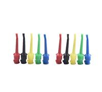 10-Pack Hook Clips for Electronic Testing, Copper + PA Material, 59 x 12.5 mm Mini Grabber PA Connector Probes, 30-60 VAC / 10 A, 5-C(5 Colors X 2)